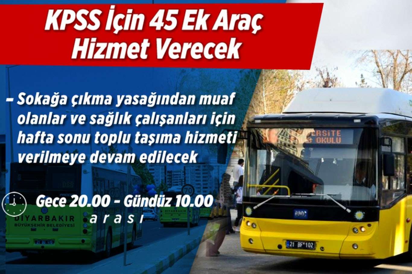 KPSS için 45 ek araç hizmet verecek